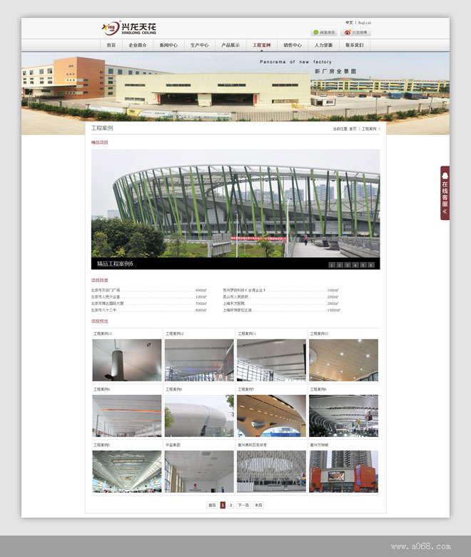 兴龙天花网站建设-案例