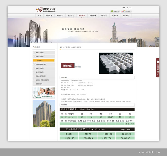 兴龙天花网站建设-产品