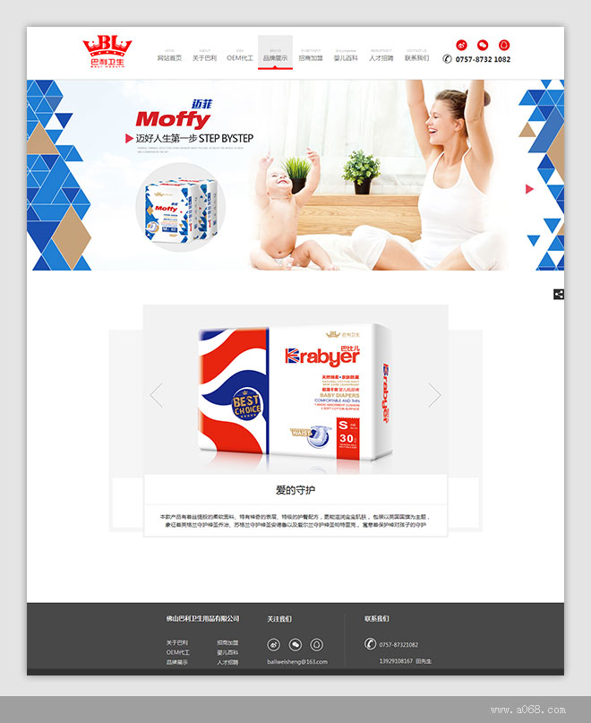 巴利卫生用品网站设计-品牌展示